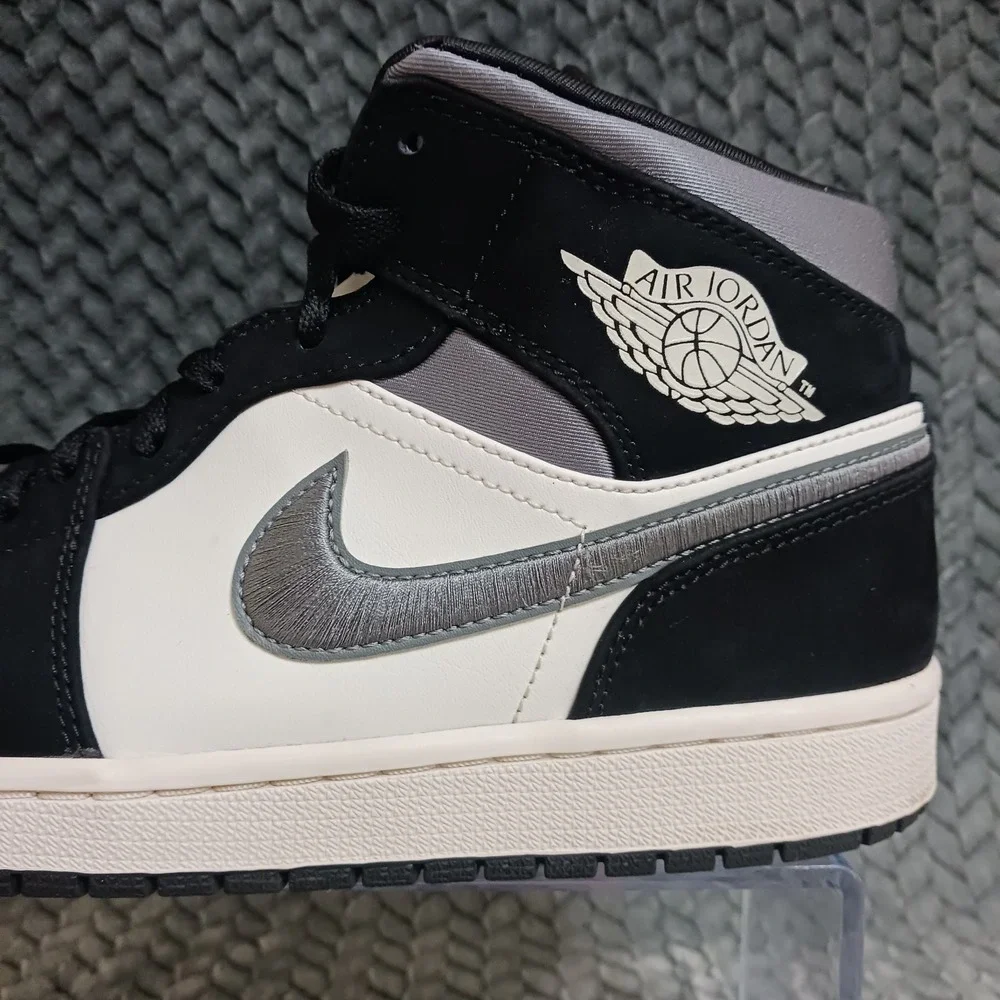 Nike Air Jordan 1 SE Mid Men's Basketball Shoes Satin Smoke Grey Sneakers Sz 9.5